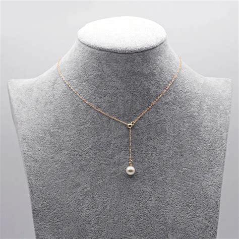 Gold Pearl Chain Necklace