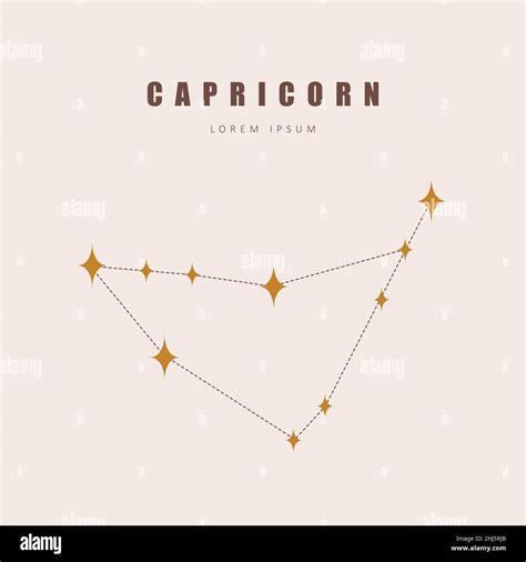 Capricorn Zodiac Constellation Horoscope Vector Illustration In Boho