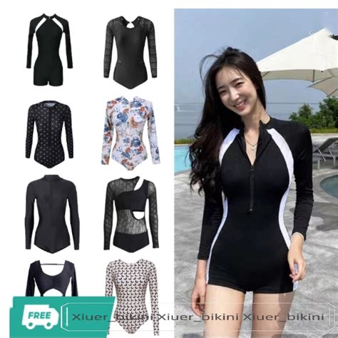 Long Sleeved Swimsuit One Piece Swimsuit Bikini High Quality Fabric Beach Outfit X