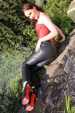 Erotic Babe Tina Kay In Leather Pants And Corset Photos