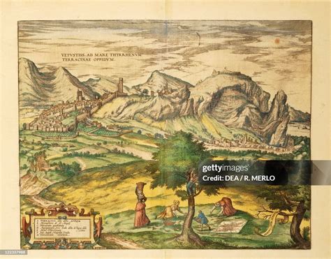 Cartography Italy 16th Century Map Of Terracina Lazio Region