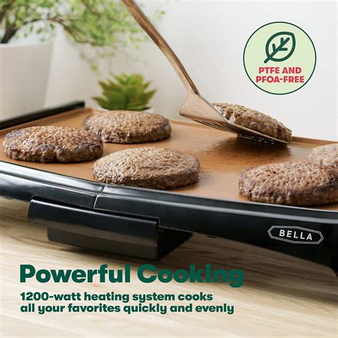 BELLA Griddle Ceramic Copper TI Healthy Eco Non Stick Coating Hassle