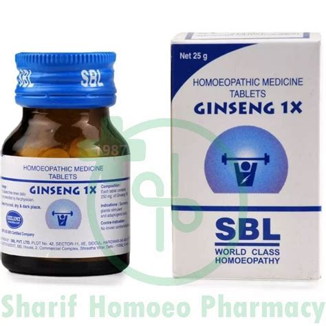 Sbl Ginseng Tablet 1x Sharif Homeo Pharmacy