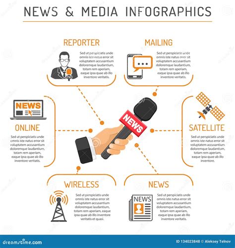 Media and News Infographics Stock Vector - Illustration of connection ...