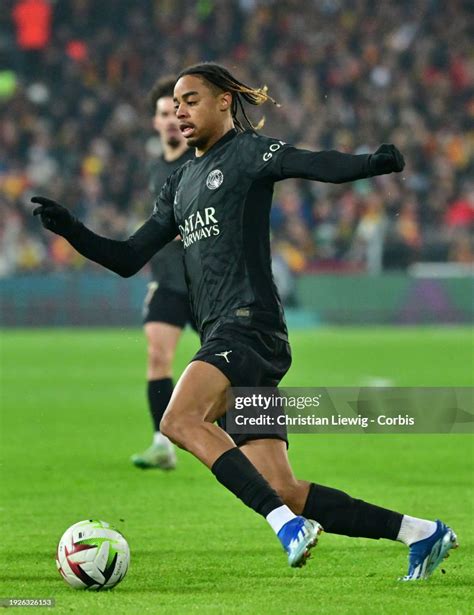 Bradley Barcola Of Paris Saint Germain In Action During The Ligue 1