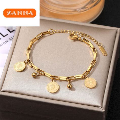 K Saudi Gold Nasasangla Pawnable Original Medallion Bracelet For