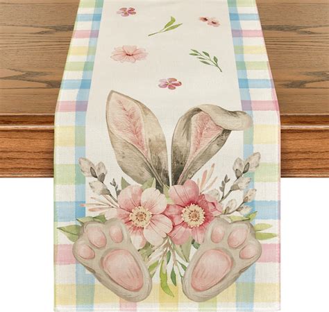 Amazon Easter Table Runner Happy Easter Bunny Table Runner