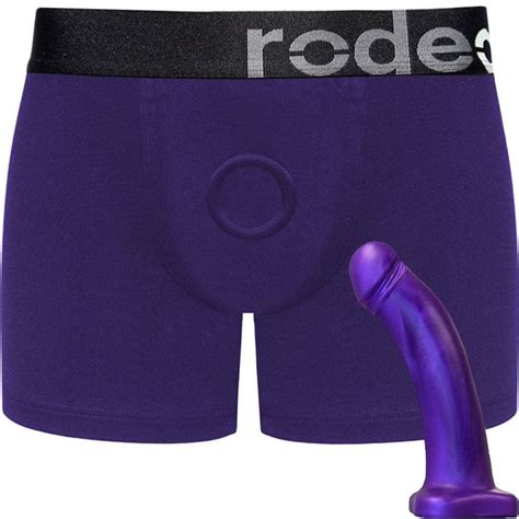 Purple Boxer Harness Strap On Violet Dildo Package Deal Rodeoh