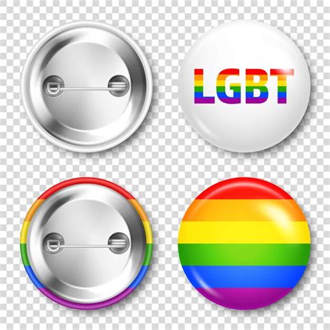 Insignia colorida realista con bandera del arco iris lgbtq lesbiana gay bisexual transgénero
