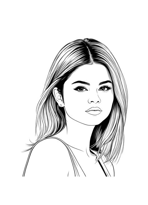 Dibujos Para Imprimir Y Colorear De Celebrities Selena Gomez