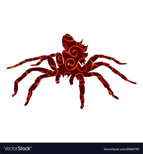 Arachne Spider Monster Woman Pattern Silhouette Vector Image