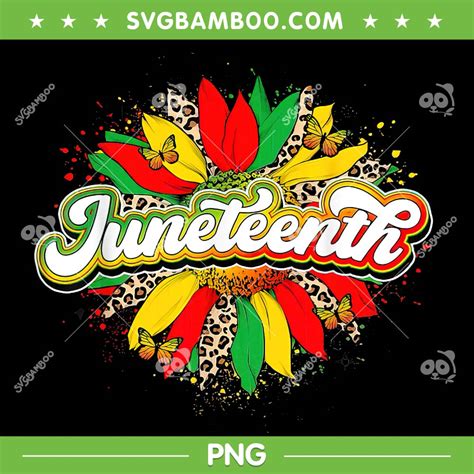 Juneteenth Sunflower Leopard Png