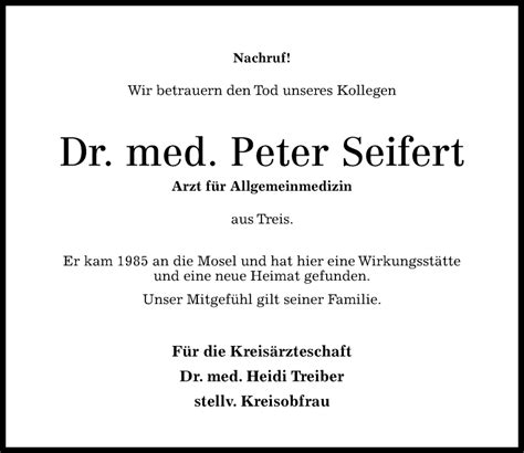 Traueranzeigen Von Peter Seifert Rz Trauer De