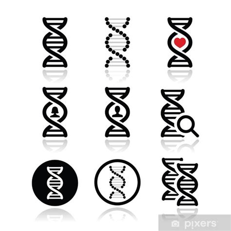 Poster Dna Genetica Vector Pictogrammen Instellen Pixersnl