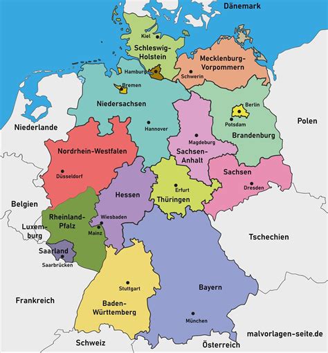 Die flächenmäßig 50 größten Seen in Deutschland