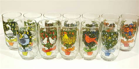 12 Days Of Christmas Drinking Glass Set