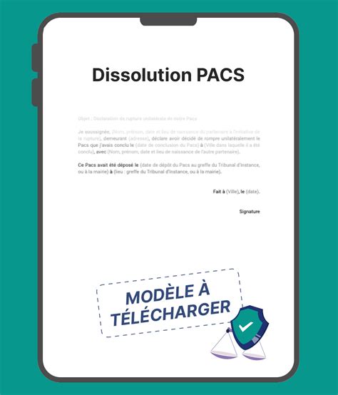 Dissolution Pacs Mod Le Gratuit T L Charger