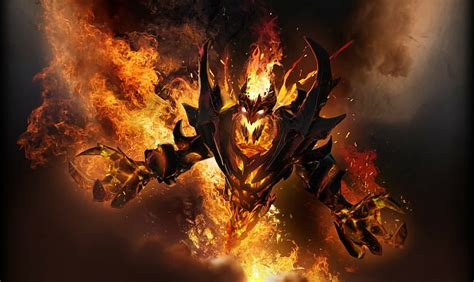 HD wallpaper: dota 2 shadow fiend video games nevermore, fire, burning ...