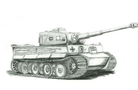 Tiger I tank drawing - Google 検索 | Танк, Рисунки, Рисовать