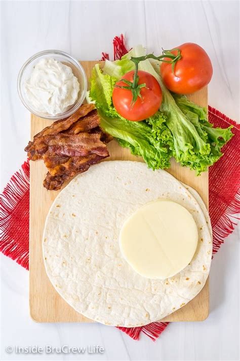 BLT Tortilla Wrap Hack Fold A Tortilla Around Bacon Lettuce And