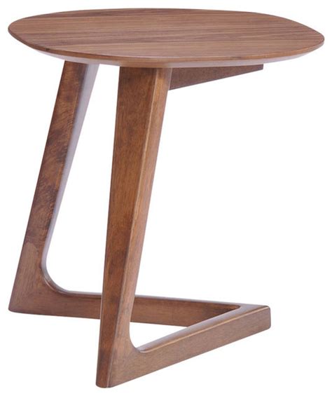 Flint Modern Wooden End Table Walnut Midcentury Side Tables And