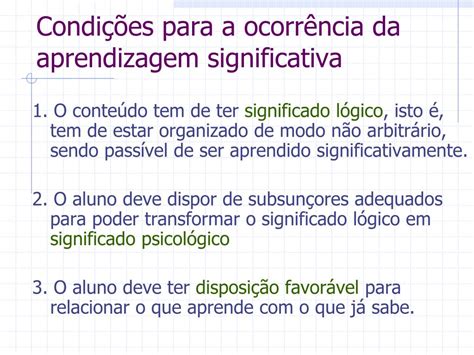 São Atribuições Da Teoria Verbal Significativa Da Aprendizagem Exceto