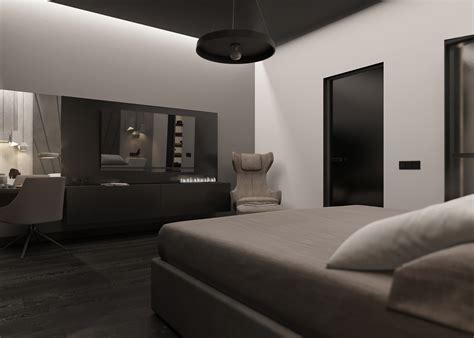 Monochrome bedroom on Behance