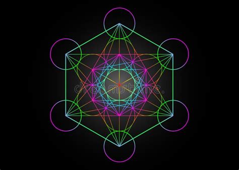 Cubo De Metatrons Flor De La Vida Geometría Sagrada Vector Gráfico