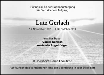 Traueranzeigen Von Lutz Gerlach Vrm Trauer De