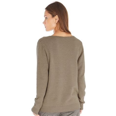 Buy Vila Womens Ril V Neck Long Sleeve Knit Top Walnut