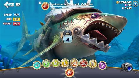 NEW VETERAN GREAT WHITE SHARK UNLOCKED Hungry Shark World Hoorikz