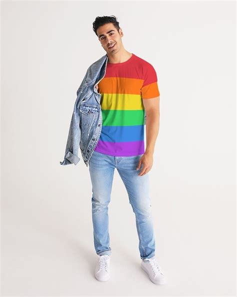 LGBT Rainbow Flag Men T Shirt LGBT Gay Pride Men T Shirt Etsy