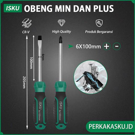 Promo Isku Obeng Magnet Plus Minus Set 6100mm Obeng Listrik Set