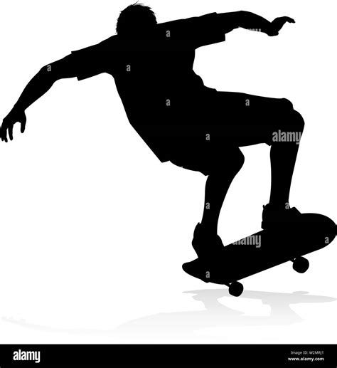 Silhouette Skater Skateboarder Stock Vector Image Art Alamy