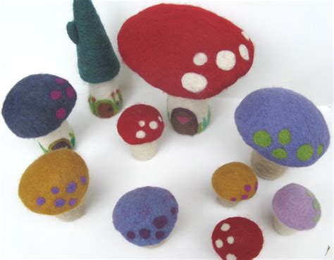 Mushrooms Needle Felted RESERVED For SabineTucker Etsy