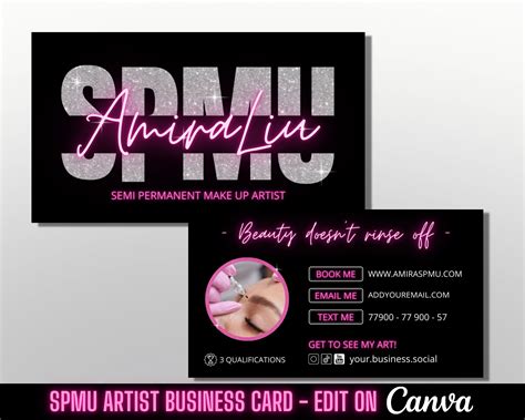 SPMU Artist Business Card Semi Permanent Make Up Card Beauty Artist