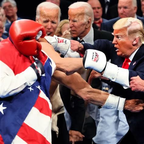 Donald Trump In A Boxing Match With Joe Biden High Stable Diffusion