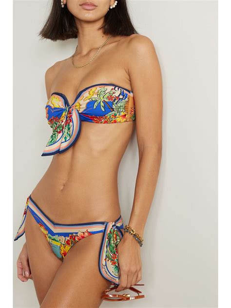 ZIMMERMANN Alight Tie Detailed Printed Bikini NET A PORTER