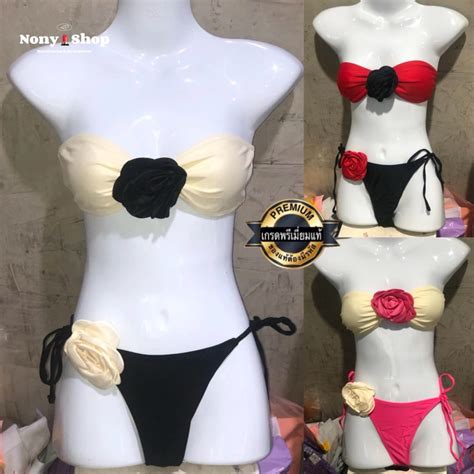 Swimwear Sexy Beach Wear Two Piece Bikini Sw Rose Shopee Malaysia