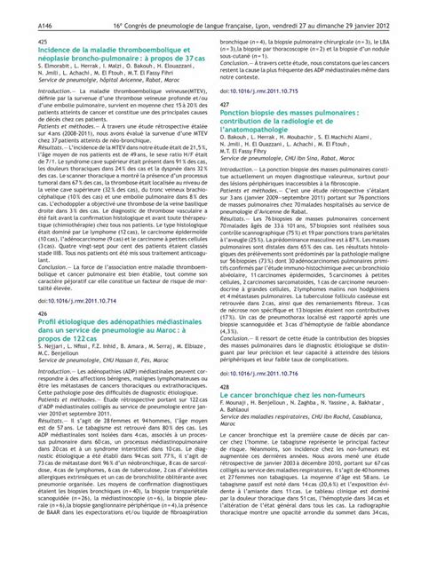 PDF Ponction Biopsie Des Masses Pulmonaires Contribution De La