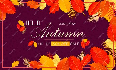 Premium Vector Autumn Sale Layout Decorate With Leaves For Shopping Sale