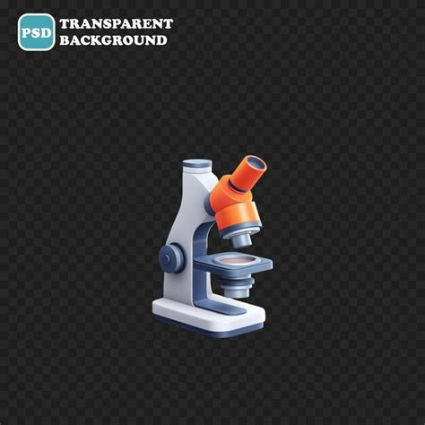 Premium Psd Microscope Icon Isolated D Render Illustration