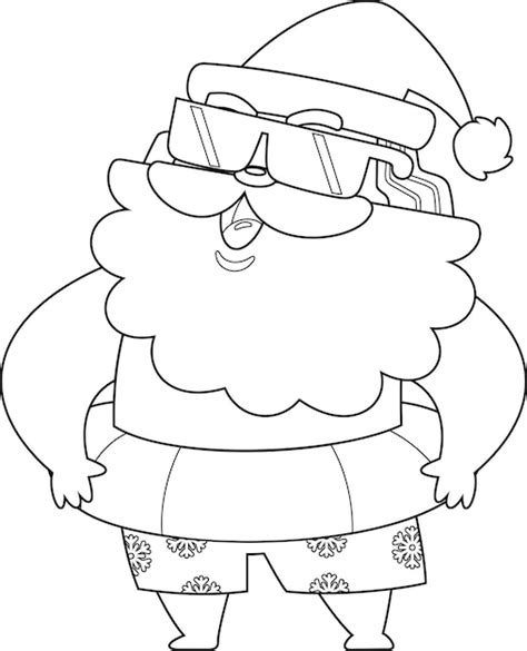 Personaje De Dibujos Animados De Pap Noel De Verano Con Anillo De