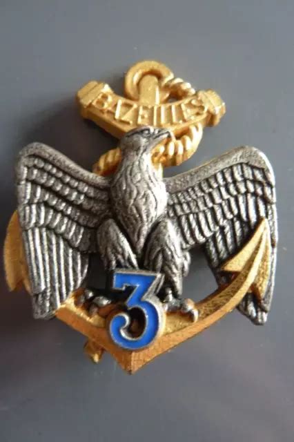 ORIGINAL MILITAIRE INSIGNE 3 Regiment D Infanterie De Marine Delsart