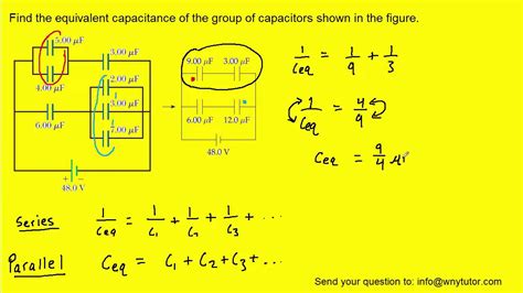 Find The Equivalent Capacitance Of The Group Of Capacitors Youtube