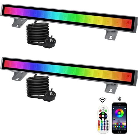 Createstar Rgb Led Projecteur Couleur W Led Rgb Barre L Re Pack