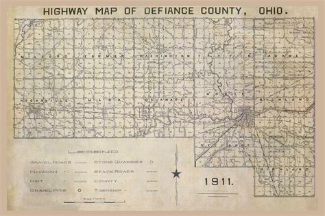 1911 Map Of Defiance County Ohio Etsy