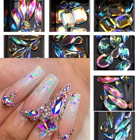 3d Ab Diamond Gems Nails Nail Glitter Rhinestone Crystal Glass Nail Art