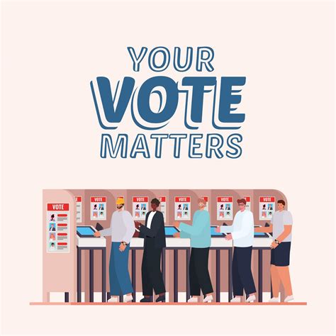 Men At Voting Booth With Your Vote Matters Text Vector Design 2089202
