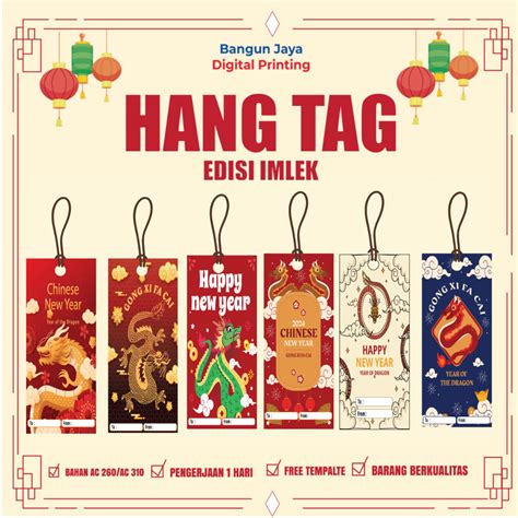 Jual Hang Tag Thank You Imlek Custom Sisi Label Hampers Hari